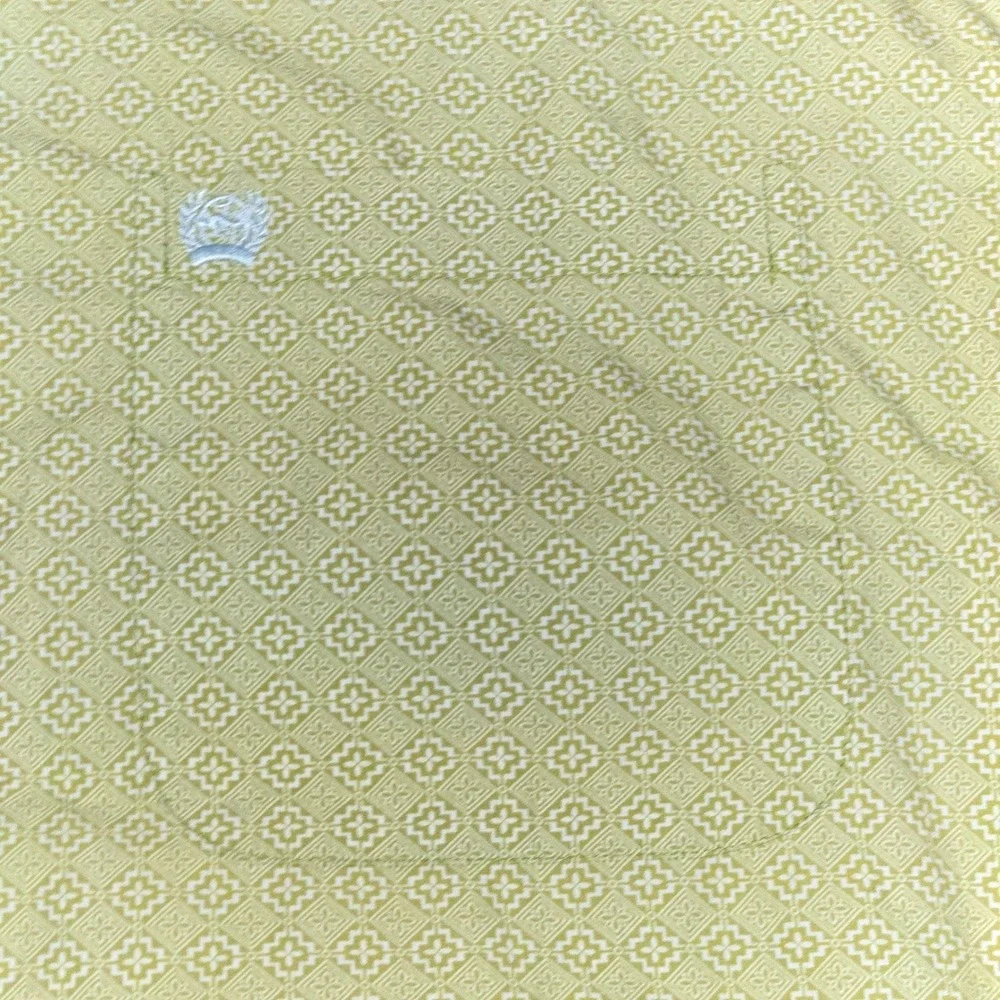 Cinch Button Down Shirt Men's‎ Size XL Lime Green Geometric Print Long Sleeve